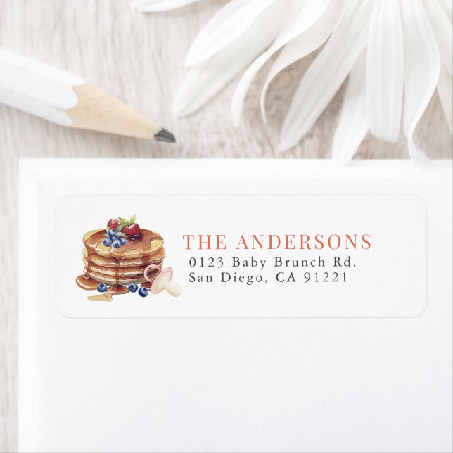 Pancakes & Pacifiers Pink Return Address (En situation)
