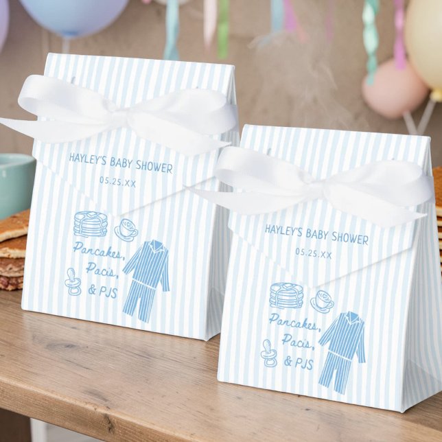 Pancakes, Pacis & PJs Boy Baby Shower Favor Box (Creator Uploaded)