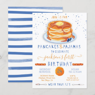 Pancakes & Pajamas Birthday Party Invitation