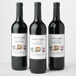 Pancakes & Panties Bridal Shower Wine Label