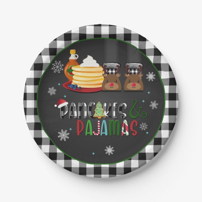 Pancakes & Pyjamas Christmas Party Plate - BB (Front)