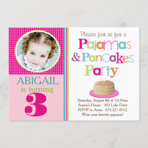 Pancakes & Pyjamas Party Invitation (Photo)
