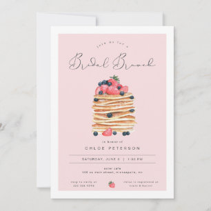 Pancakes Rose Bridal Brunch Shoch Invitation