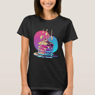 Pancakes Synthwave 80s Retrowave Aesthetic T-Shirt