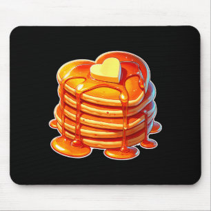 Pancakes Syrup Valentine's Day Heart Graphic Art Mouse Pad