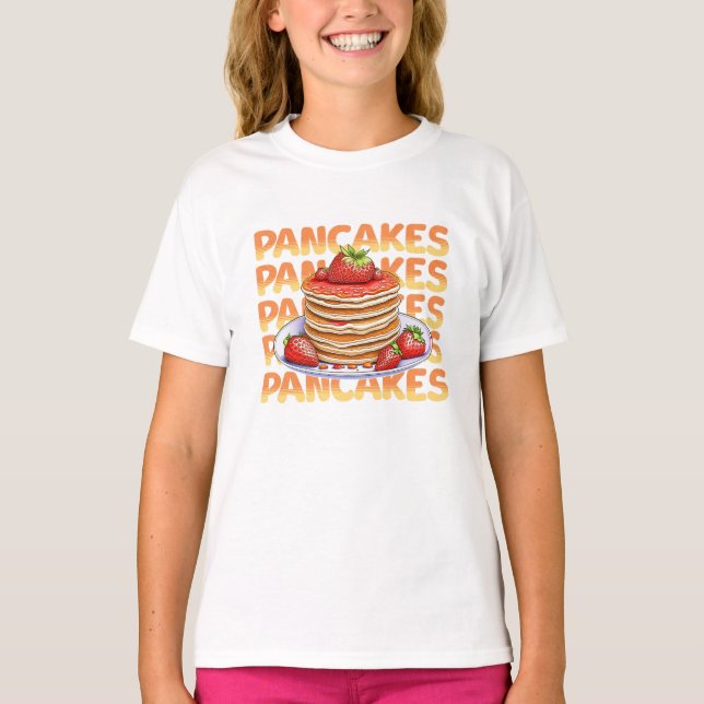 Pancakes Topped with Strawberries T-Shirt (Front)