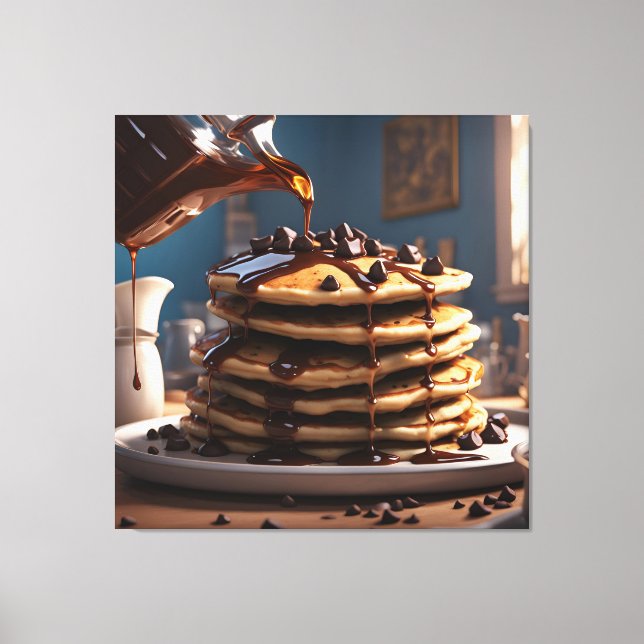 Pancakes with Chocolate Chips Canvas Print (Front)