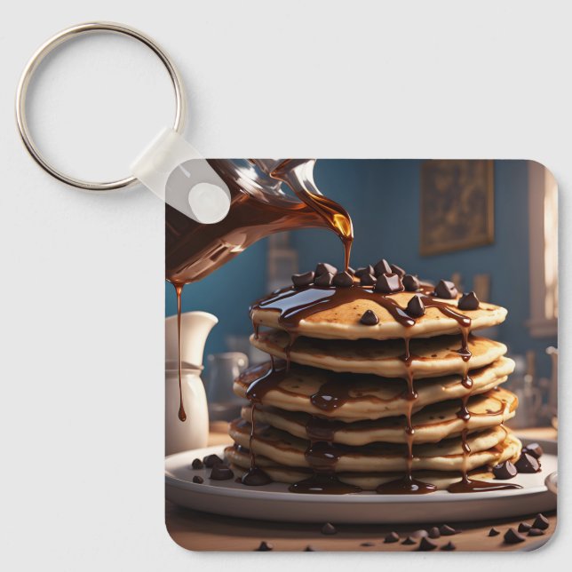 Pancakes with Chocolate Chips. Keychain (Front)