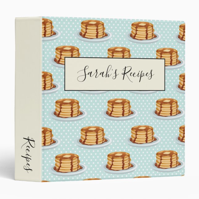 Pancakes with Maple Syrup & Polkadot Pattern Binder (Front/Spine)