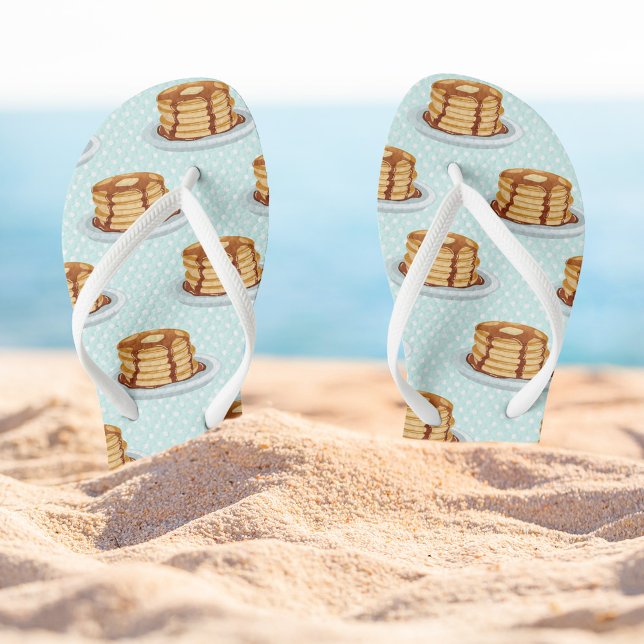 Pancakes with Maple Syrup & Polkadot Pattern Flip Flops (Creator Uploaded)