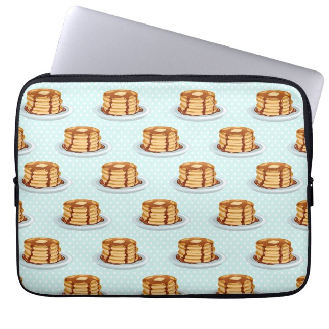 Pancakes with Maple Syrup & Polkadot Pattern Laptop Sleeve (Front)