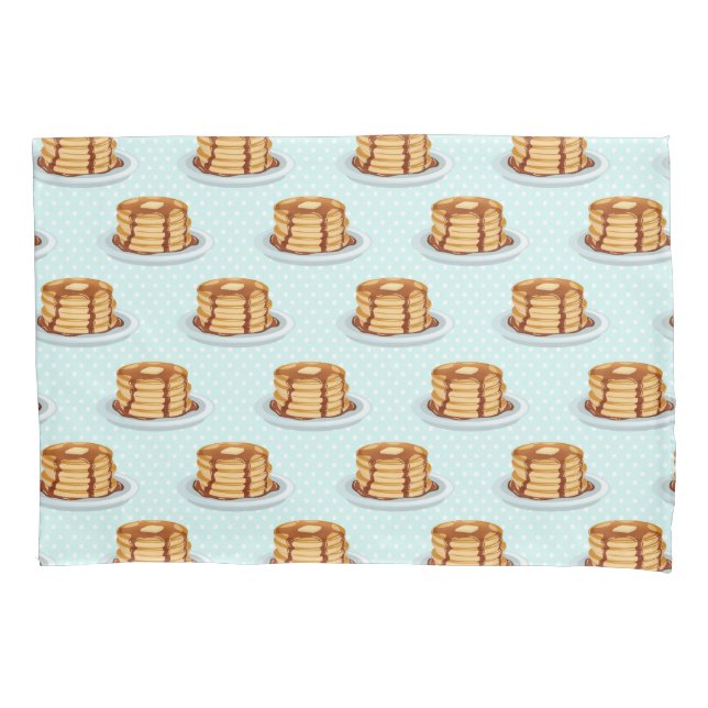 Pancakes with Maple Syrup & Polkadot Pattern Pillowcase (Front)