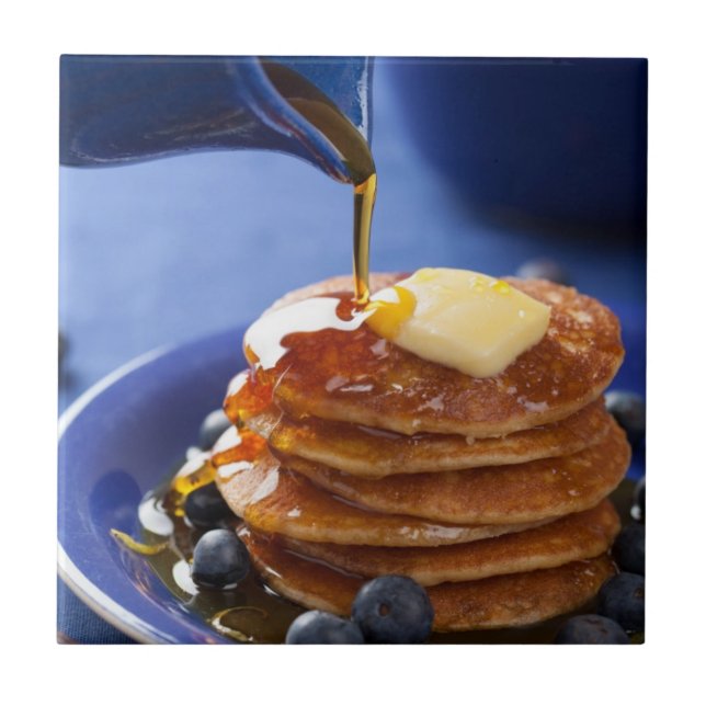 Pancakes with syrup and blueberry tile (Front)