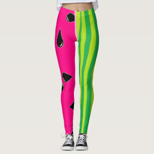 Pancarte à pastèque Leggings rose vert noir