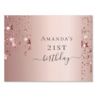 Anniversaire rose or étoiles nom flèche