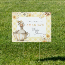 Baby shower d'oie soie jaune Accueil Jardin Signal