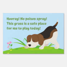 "Bonjour ! Pas de spray au poison !" Message