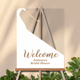 Pancarte de bienvenue en acrylique pour la mariée 