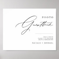 Pancarte de livre d'or de mariage avec photo en no