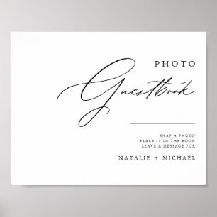Pancarte de livre d'or de mariage avec photo en no