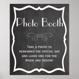 Pancarte de mariage à tableau noir pour Photomaton