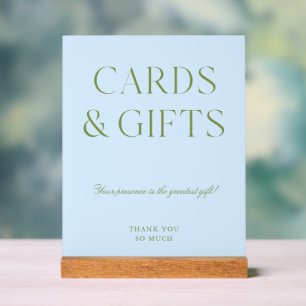 Pancarte de mariage en acrylique verte et bleue Ca