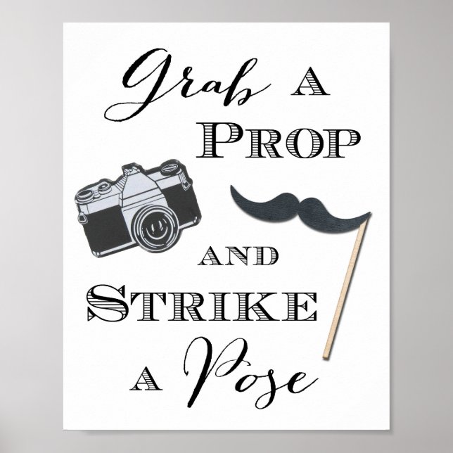 Pancarte de Mariage Photobooth Affiche Saisir un A (Devant)