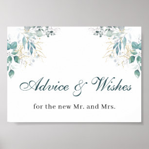Pancarte de poster de mariage de conseils et de vœ
