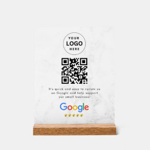 Pancarte de tablette de code QR de critiques Googl