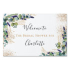 Élégante bienvenue de la douche nuptiale avec verd