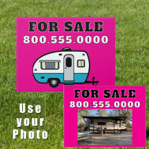 Hot Pink Travel Trailer For Sale Yard Sign