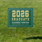 Moderne 2025 Graduate Gold Green Graduation person