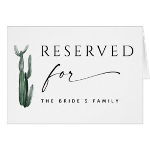 Pancarte réservée Cactus Aquarelle Mariage Bohèm