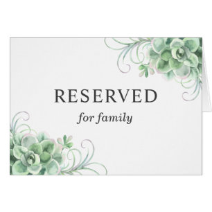 Pancarte réservée mariage succulente aquarelle. Pa