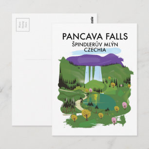 Pancava Falls Špindlerův Mlýn, Czechia travel post Postcard
