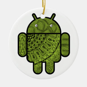 Pancho Doodle Character for the Android™ robot Ceramic Ornament