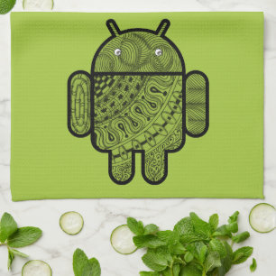Pancho Doodle Character for the Android™ robot Kitchen Towel