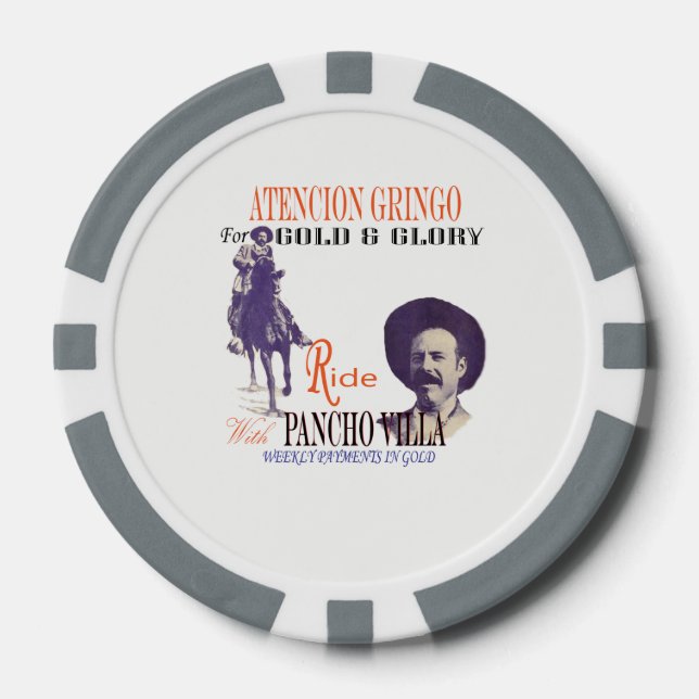 Pancho Villa 🔥 Mexican Hero General Poker Chips (Front)