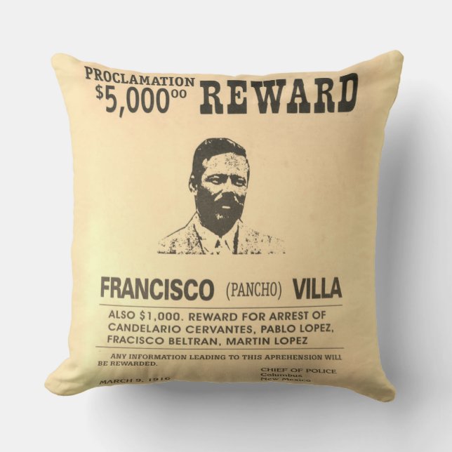 Pancho Villa 🔥 Mexican Hero General Throw Pillow (Front)