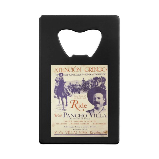 Pancho Villa 🔥 Mexican Hero General Wallet Bottle Opener (Front)