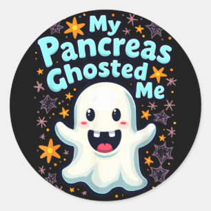 Pancreas Ghosted Halloween Type 1 Diabetes Classic Round Sticker