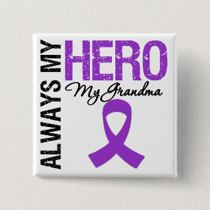 Pancreatic Cancer Always My Hero My Grandma 2 Inch Square Button