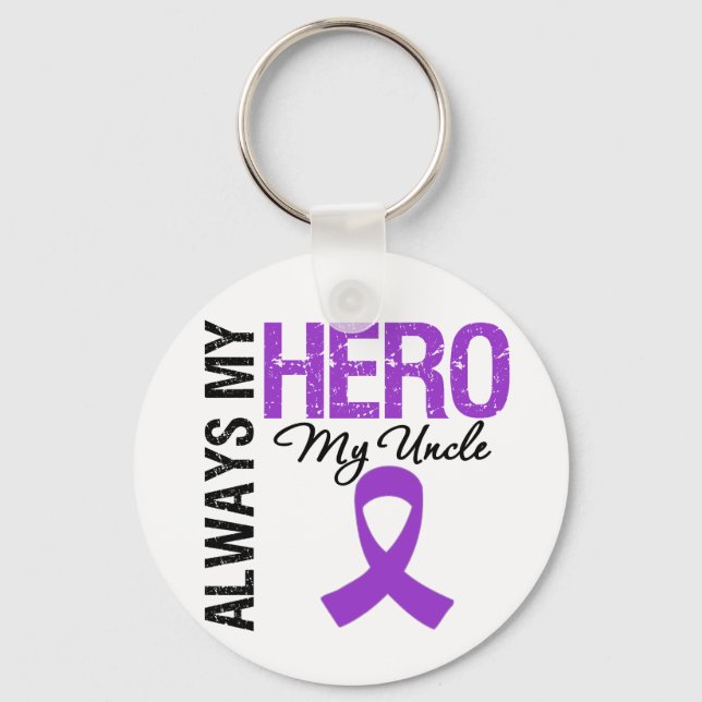 Pancreatic Cancer Always My Hero My Uncle Keychain (Front)