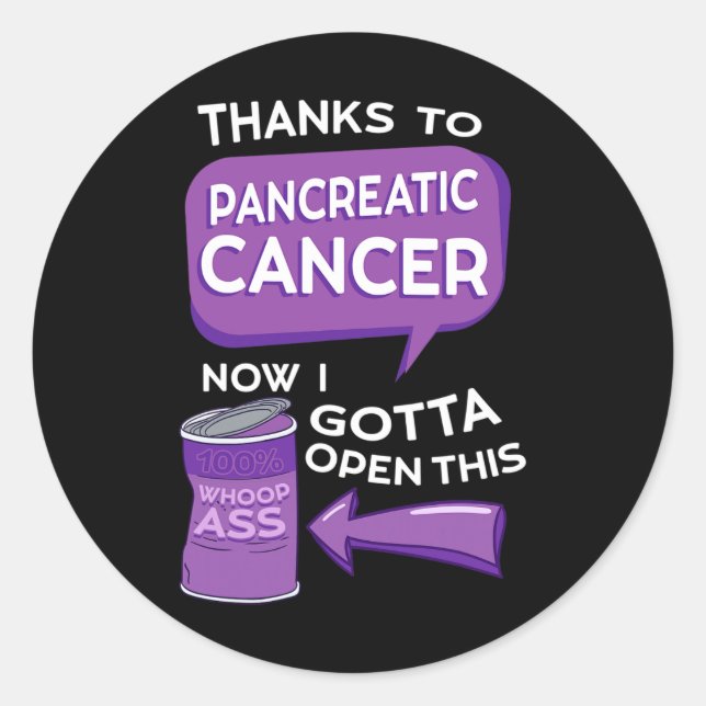 Pancreatic Cancer Awareness Adenocarcinoma Stomach Classic Round Sticker (Front)