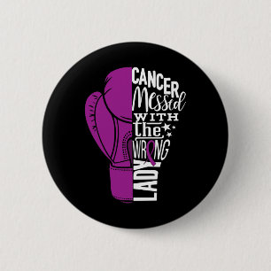 Pancreatic Cancer Awareness Boxing Glove Tee 2 Inch Round Button