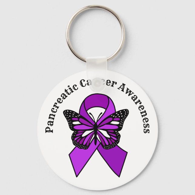 Pancreatic Cancer Awareness | Butterfly Keychain (Front)