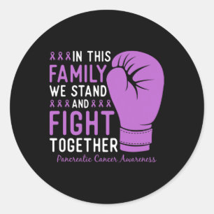 Pancreatic Cancer Awareness Fight Family Support Classic Round Sticker
