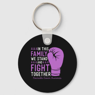 Pancreatic Cancer Awareness Fight Family Support Keychain