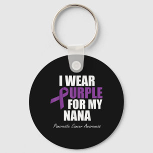 Pancreatic Cancer Awareness I Wear Purple For My Keychain