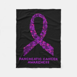 Pancreatic Cancer Awareness I Wear Purple Ribbon  Fleece Blanket